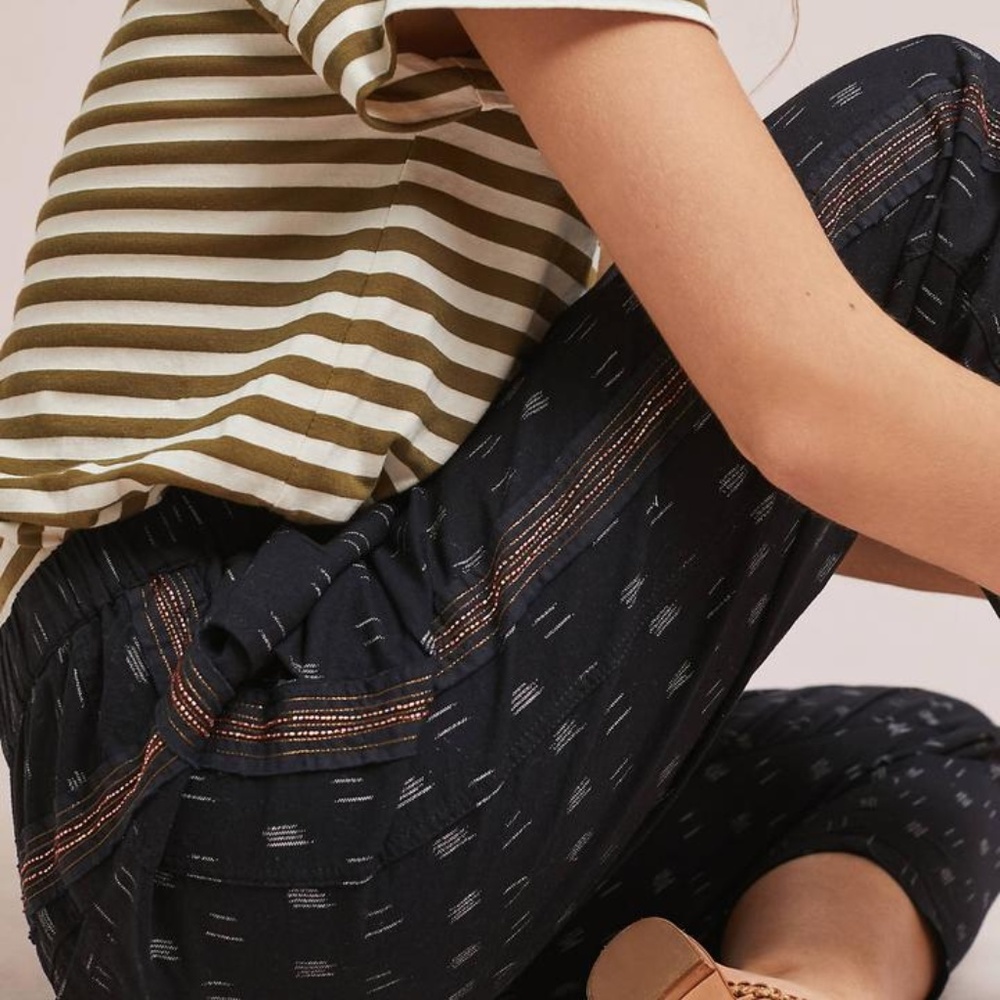 Anthropologie Ikat Beaded Beach Pants